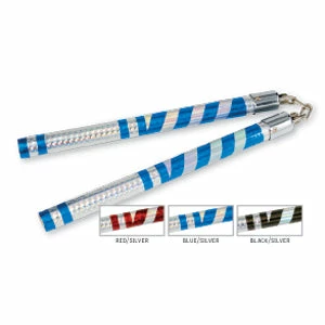 Playwell Nunchucks Chrome Spiral Competition Lotus Wood Nunchaku - Silver 1 Playwell Nunchucks Chrome Spiral Competition Lotus Wood Nunchaku - Silver