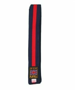 Playwell Tang Soo Do Midnight Blue Coloured Belt With Red Stripe Coloured Belts