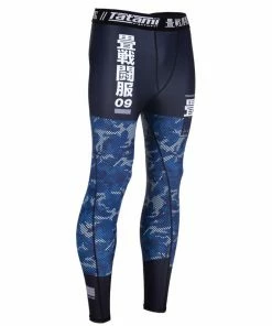 Playwell Tatami Fightwear Tatami Adults Essential Camo Spats Leggings - Blue 9 Playwell Tatami Fightwear Tatami Adults Essential Camo Spats Leggings - Blue