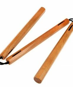 Playwell Nunchucks Three Sectional Wooden Octagonal Nunchaku - 14 Inches