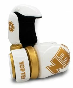 Playwell Top Ten WAKO Approved Kids Pointfighter Glossy Gloves - White