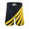 Playwell Bad Boy MMA Clothing Bad Boy MMA Mens Impact Black/Yellow Fight Shorts