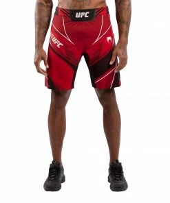 Playwell Venum MMA Shorts & Clothing Venum X UFC Authentic Long Fit Mens Fight Shorts - Red
