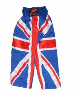 Playwell Satin Full Contact Trousers UK Flag Full Contact Kickboxing Trousers