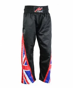 Playwell Full Contact Competition Champion Trousers - Uk Flag Satin Full Contact Trousers