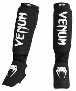 Playwell Venum MMA Contact Shin & Instep Guards - Black Lower Body Protection
