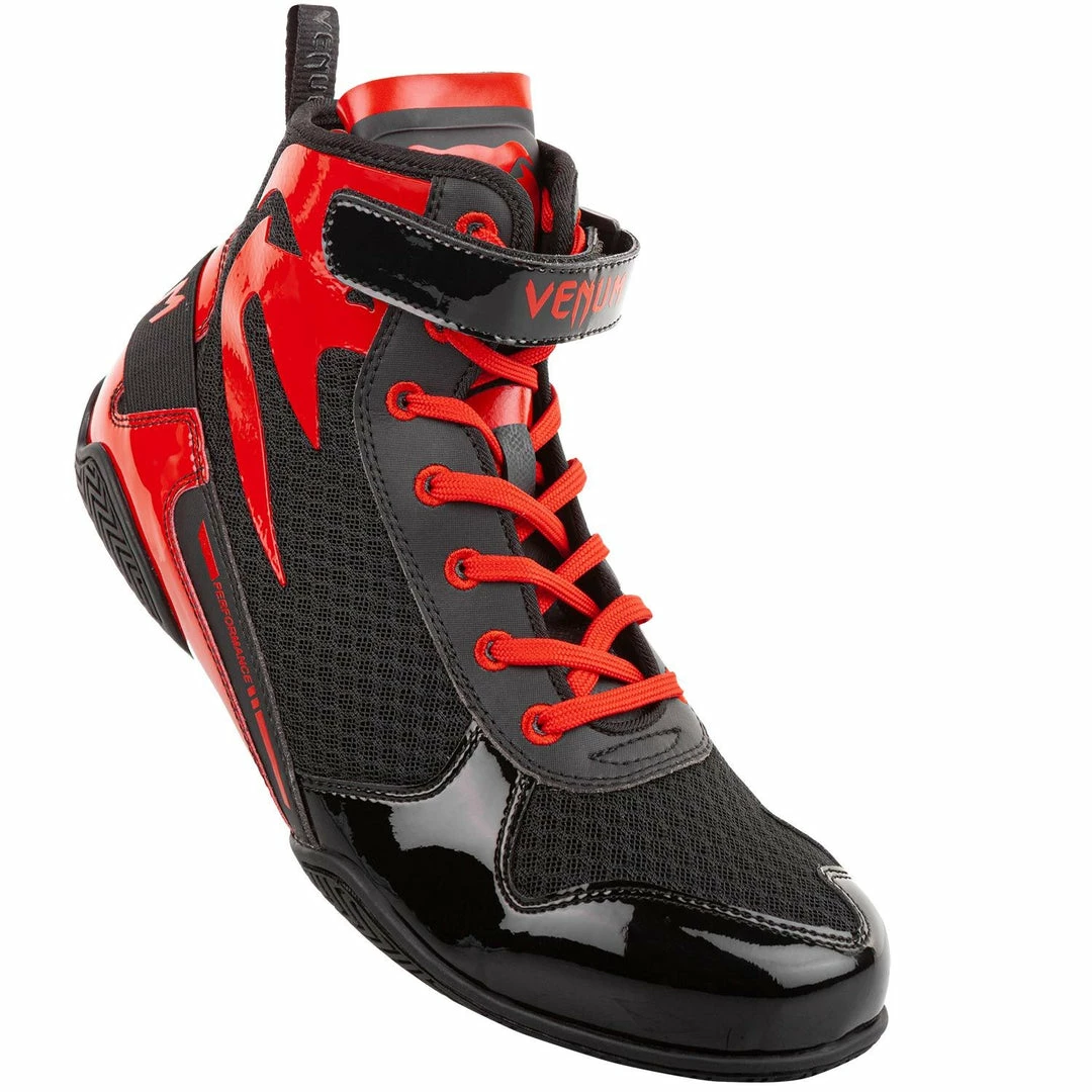 Playwell Venum Elite Low Top Giant Boxing Shoes - Black/ Red Boxing Boots 1 Playwell Venum Elite Low Top Giant Boxing Shoes - Black/ Red Boxing Boots