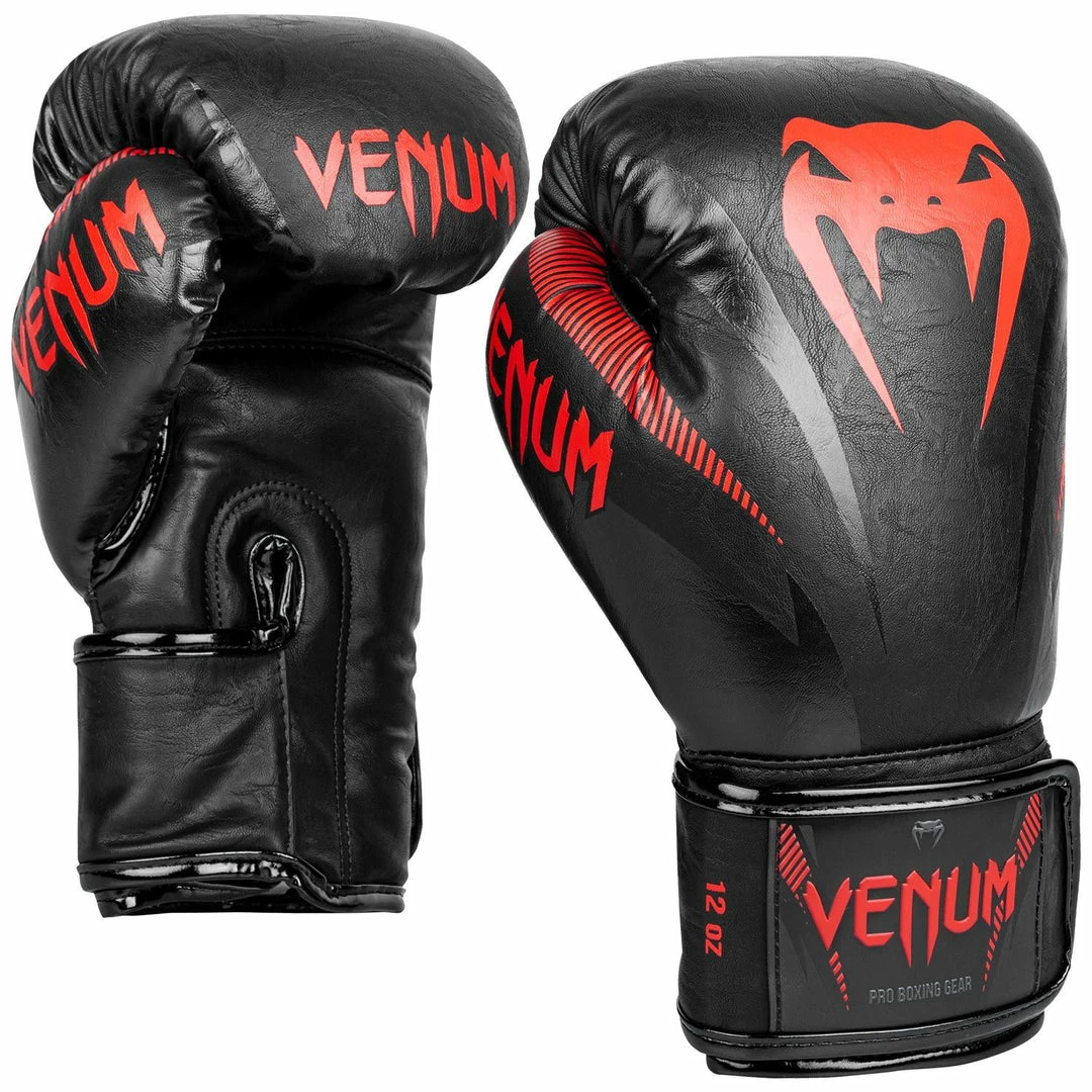 Playwell Venum Impact Boxing Gloves - Black/Red 1 Playwell Venum Impact Boxing Gloves - Black/Red