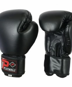 Playwell Vegan Black Boxing Gloves