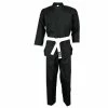 Playwell Karate Black V-Neck Pull Over Uniform : Children - 9oz Karate Uniforms