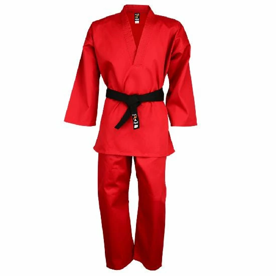 Playwell Taekwondo Red V-Neck Pull Over Uniform : Children - 9oz Taekwondo Uniforms And Trousers 1 Playwell Taekwondo Red V-Neck Pull Over Uniform : Children - 9oz Taekwondo Uniforms And Trousers