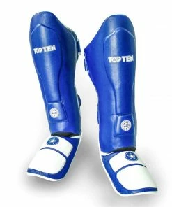 Playwell Top Ten WAKO Approved Shin & Instep Guards - Blue Shin Protection