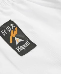 Playwell Full Contact Trousers - White W/ 2 Black Stripes Cotton