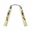 Playwell NR-0178: 8 In Foam With Ball Bearing Chain: All White Nunchucks