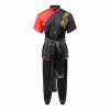 Playwell Competition Wushu Silk Uniform - Black/Red Wu Shu Uniforms And Suits