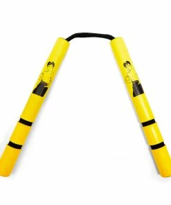 Playwell NR-020C: Game Of Death Yellow Bruce Lee Foam Nunchucks W/ Cord